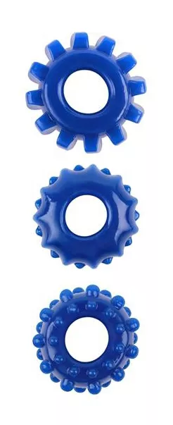Set mit 3 weichen Cockringen Gear Up Blau