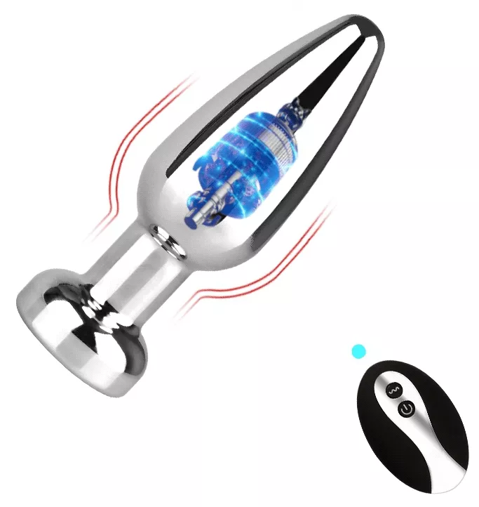 Vibrierender Metallbutt plug Vibe Wire 10 x 3.7cm
