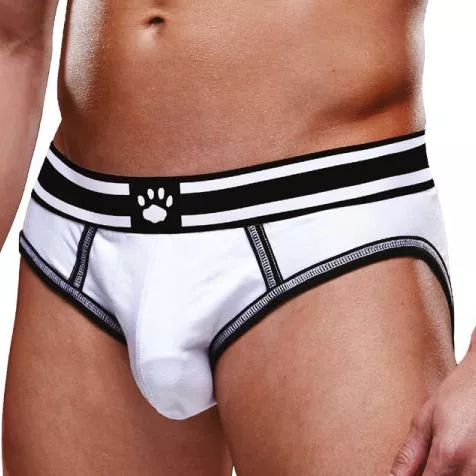 Bottomless OPEN BRIEF Prowler Wit-Zwart