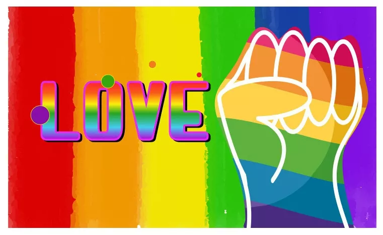 Regenbogenflagge Love 60 x 90cm