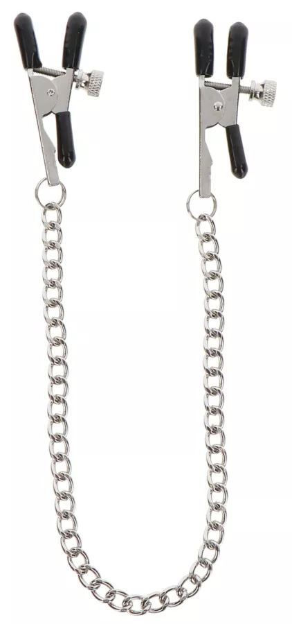 Verstellbare Nippelklemmen mit Kette Clamps Taboom Versilbert