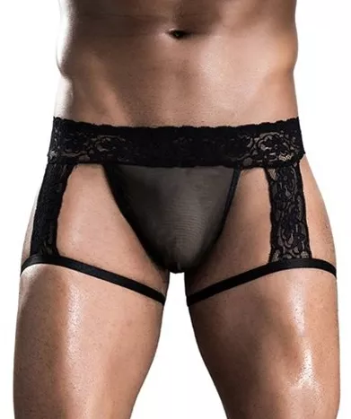 String Boxer sexy Spitze Schwarz