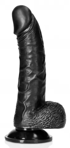 Dildo Balls Curved RealRock 12,5 x 3,6cm Schwarz