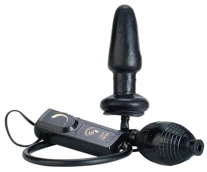 Aufblasbarer und vibrierbarer Plug 10 x 3.9 cm