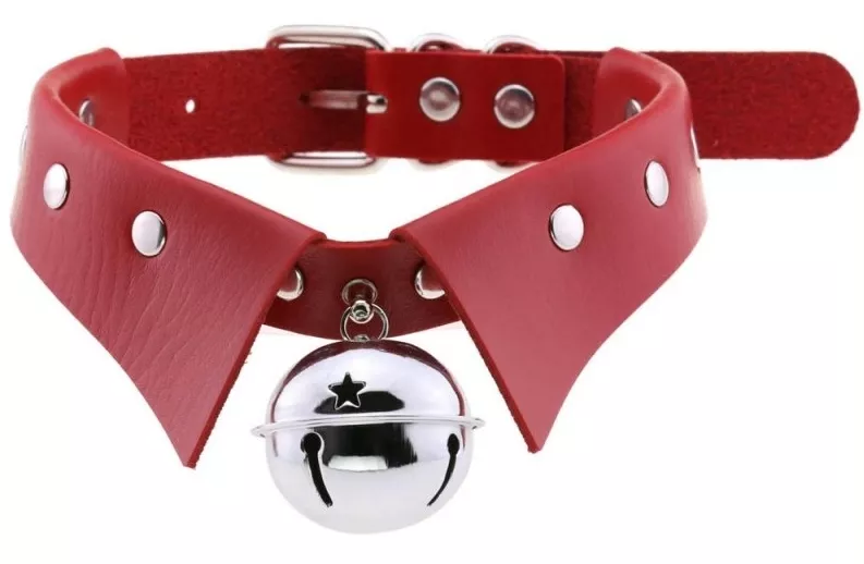 Choker Necklace with Bell Jing Red