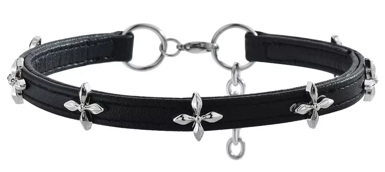 Fine Choker Necklace Cross Flow Black