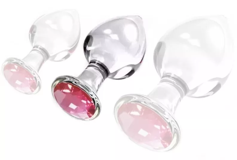 Schmuck-Plug aus Glas Diamond Glassy M 7,5 x 3,4cm