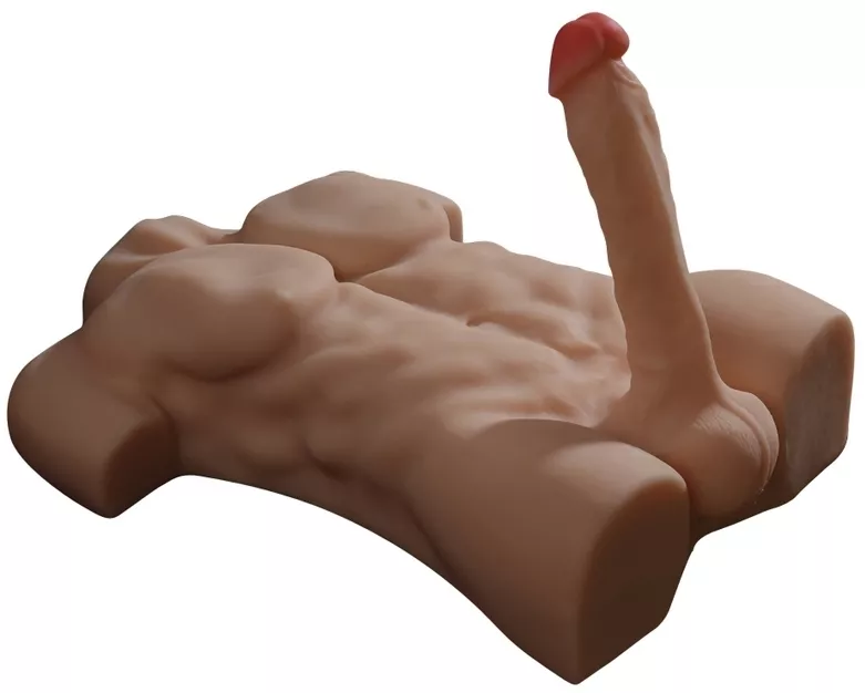 Masturbator Bovenlichaam en Gescharnierde Penis Torso Man Penis van 20cm