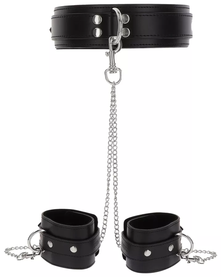 Halsband und Handgelenkmanschetten Heavy Taboom Schwarz