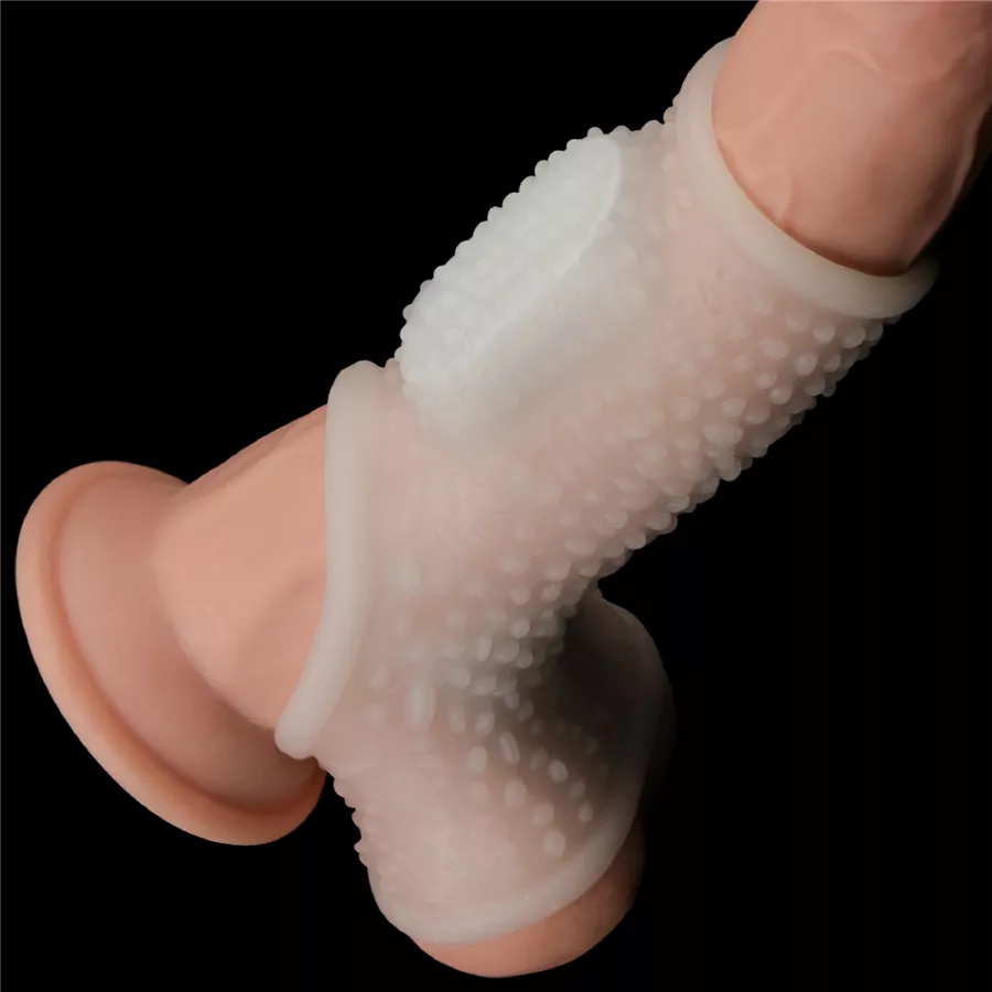 Knights Ring Best Drip Vibrating Penis Sheath with Ballstretcher 10cm