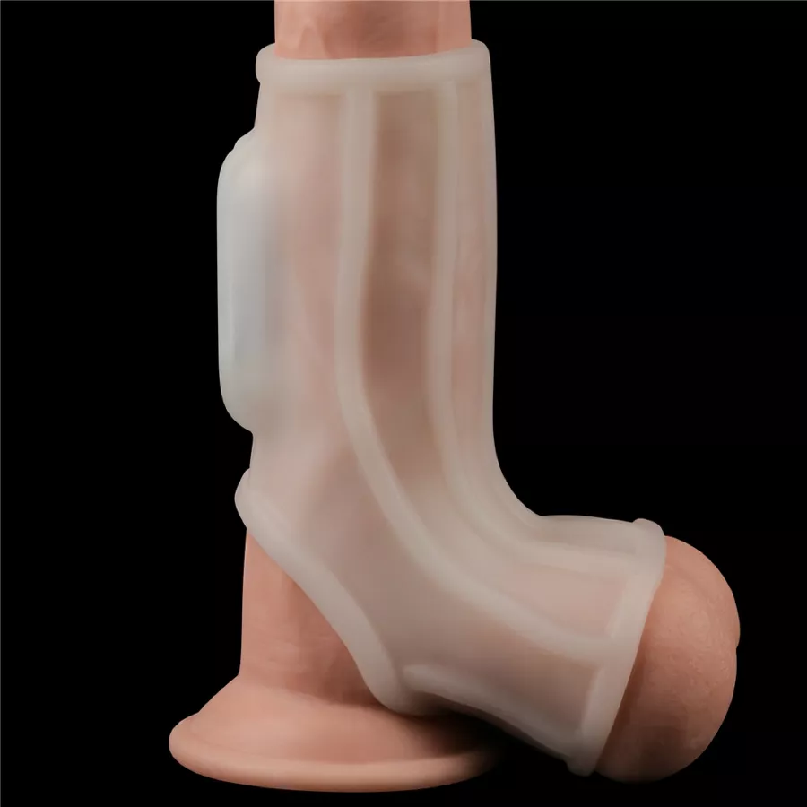 Knights Ring Best Ridge Vibrating Penis Sheath and Ballstretcher 10cm