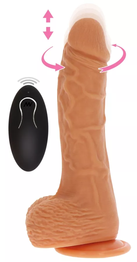 Realistische trildiliddo met stootstoot Naked Real 16.5 x 4cm
