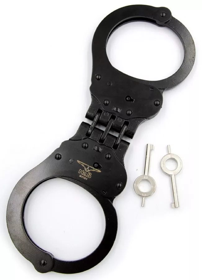 Handschellen aus Metall Cuff Hinged Schwarz