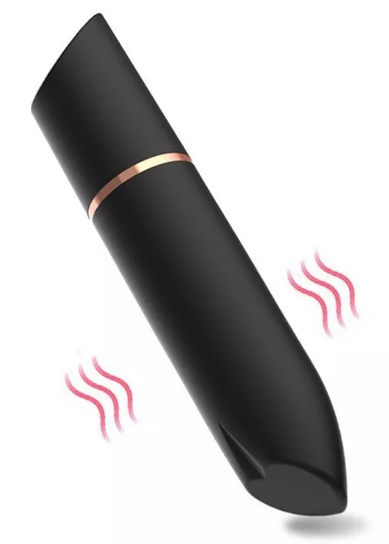 Mini Vibrator Herz Lippenstift 9cm Schwarz