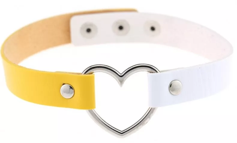 Heart Duo Choker Yellow-White