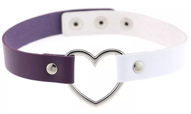 Heart Duo Choker Purple-White