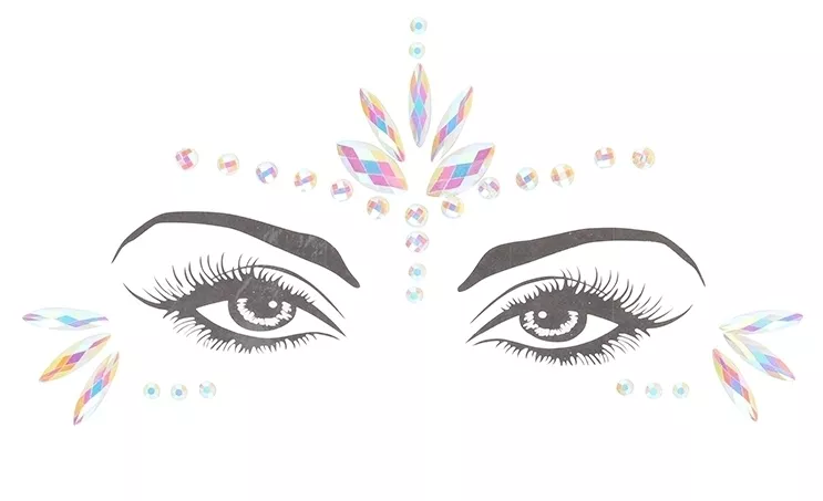 Phosphorescent Face Rhinestone Stickers Glow Jewelry