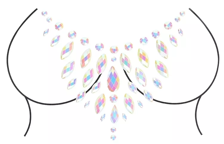 Phosphorescent Rhinestone Décolletage Stickers Glow Chest