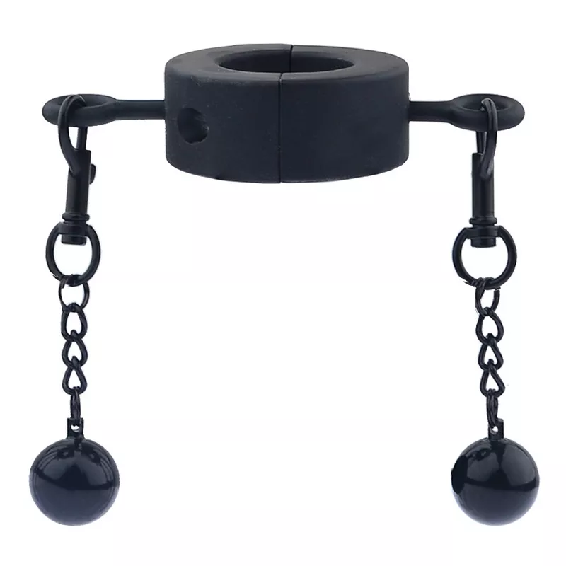 Ballstretcher aus Metall mit Kugeln Testicle M 32mm - Höhe 20mm - Gewicht 435g Schwarz
