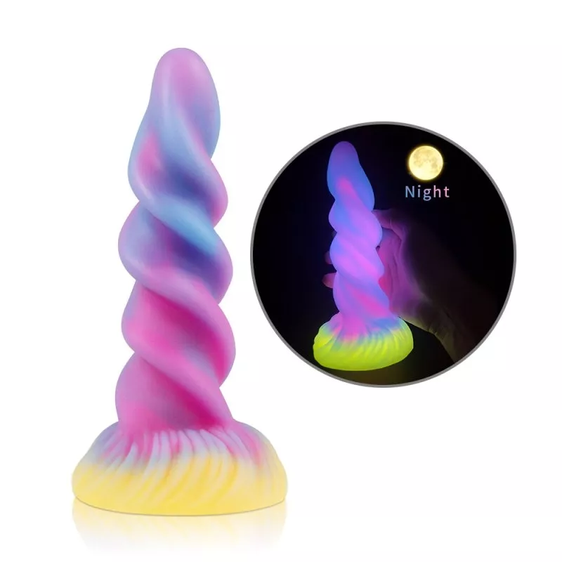 Unicorn Horn Spiral Luminescent Dildo 17 x 5.5cm