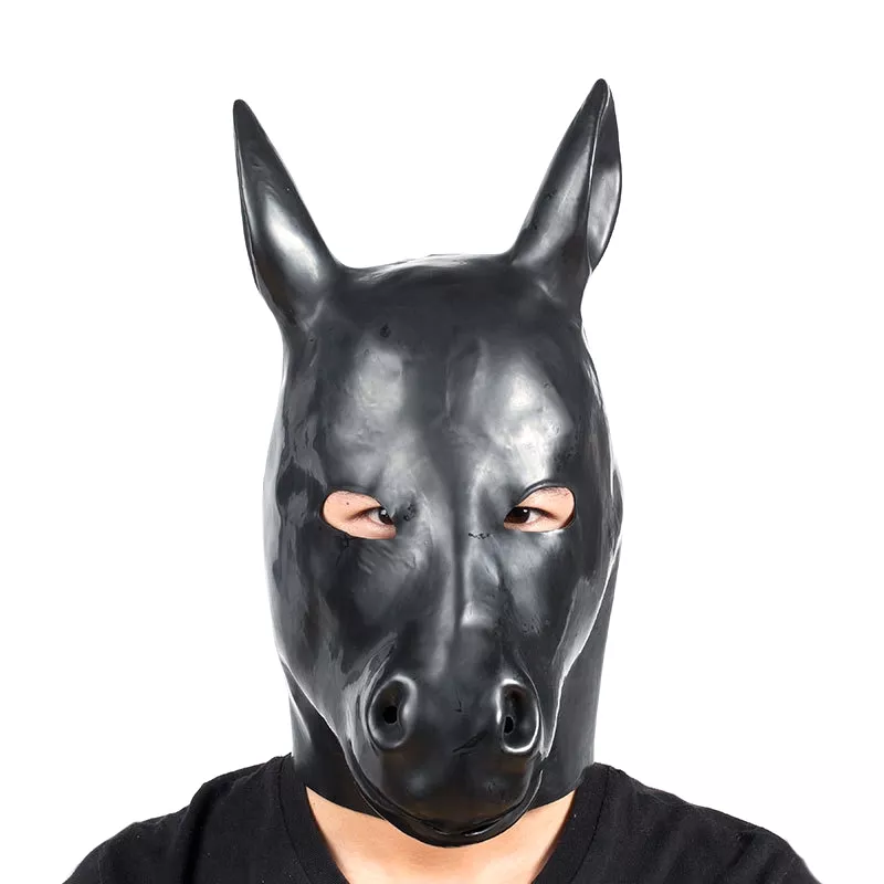 Maske Pferdegedult Horse Schwarz