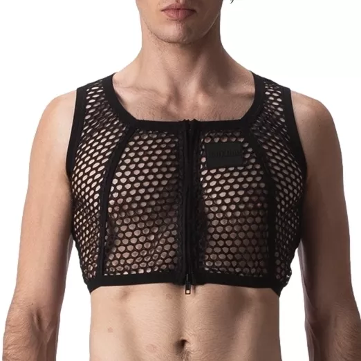 Crop Top Filet Many Zwart