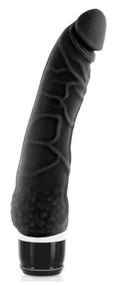 Slim Vibrating Dildo Silicone 15 x 4 cm Black