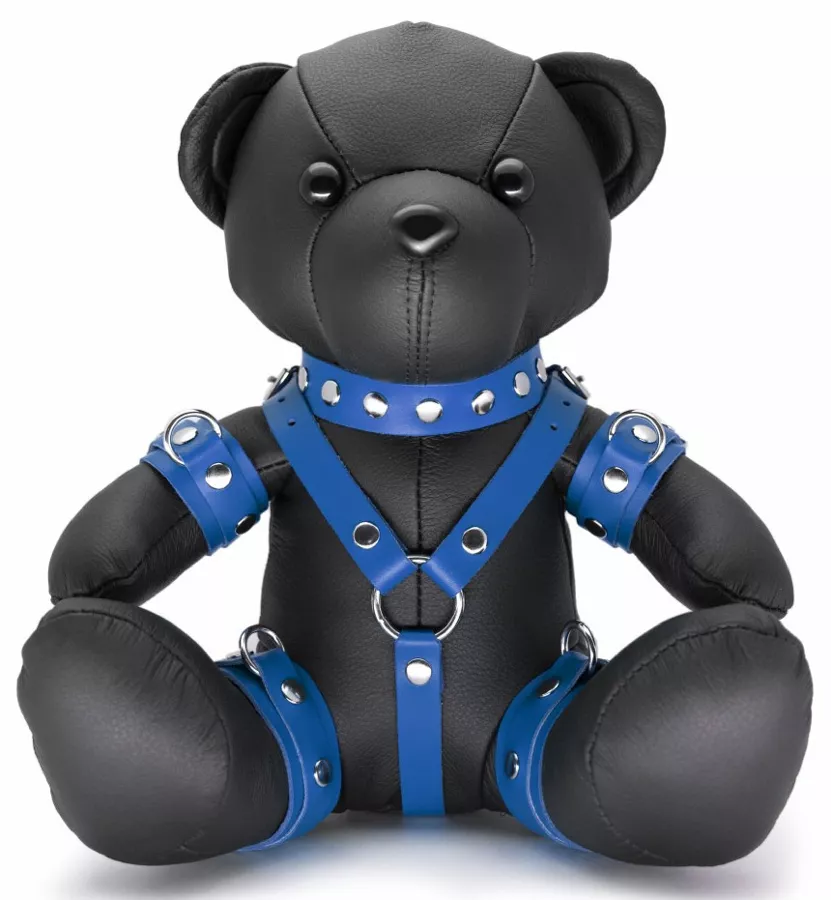 Bendy The Bdsm Teddy Bear Blue Leather Bear