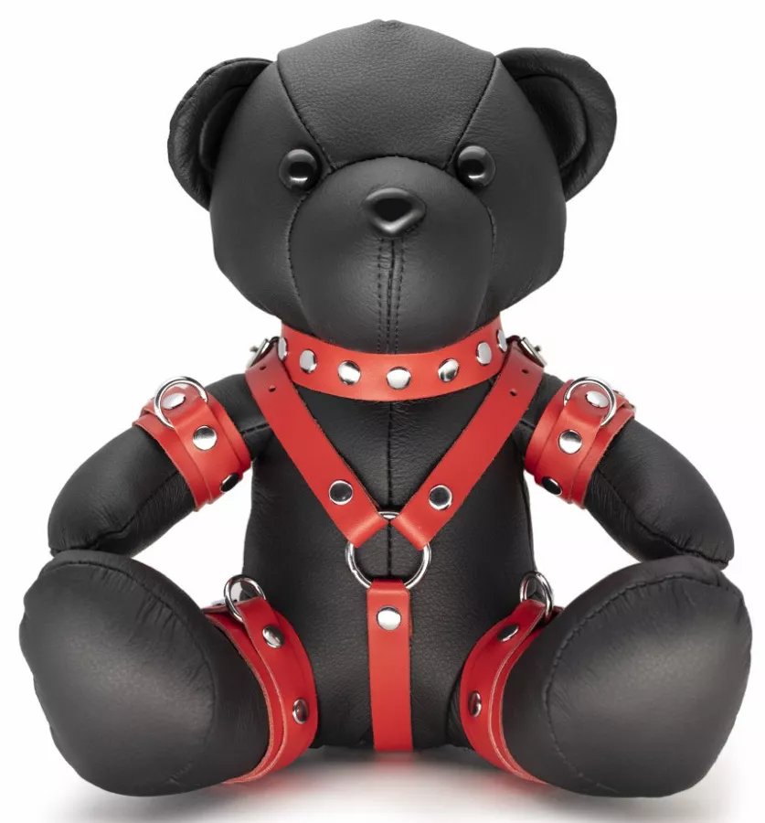 Bendy The Bdsm Teddy Bear Red Leather Bear
