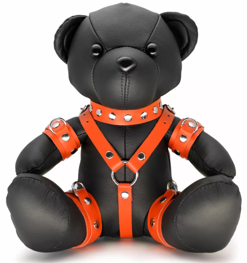 Bendy The Bdsm Teddy Bear Orange Leather Bear