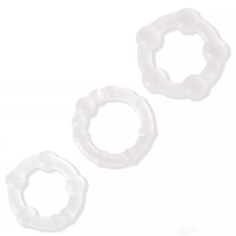 Satz von 3 Penisringen Power Plus transparent