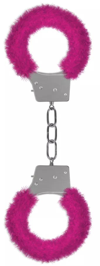 Handschellen Fell Metallisch Rosa