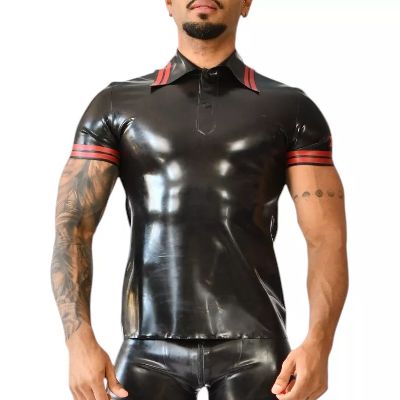 Xrub Latex Polo Black-Red