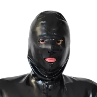 Latex-Kopfhaube Xrub mit Reißverschluss Schwarz