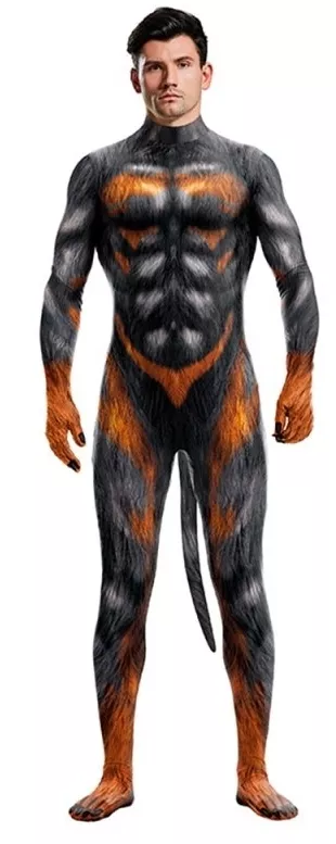 Sexy Wolf Man cosplay combinatie zwart-vuur