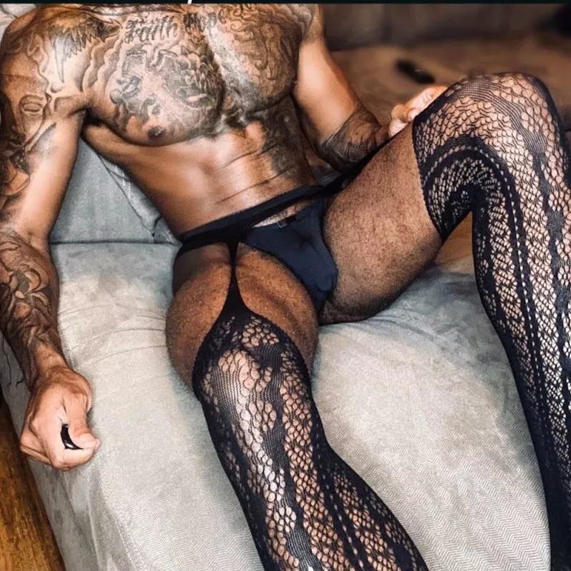 Strümpfe mit Strumpfhalter-Optik Erotic Panty Schwarz