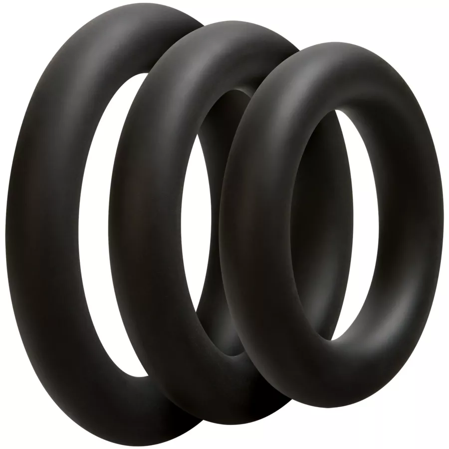 Set aus 3 Penisringen Silikon 10mm Schwarz