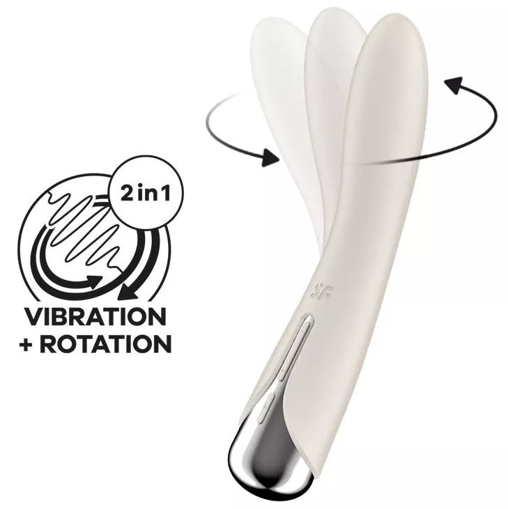 Spinning Vibe Stimulator 1 - 11 x 3cm Crème