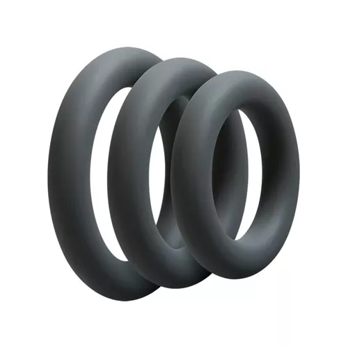 Set aus 3 Penisringen Silikon 10mm Grau