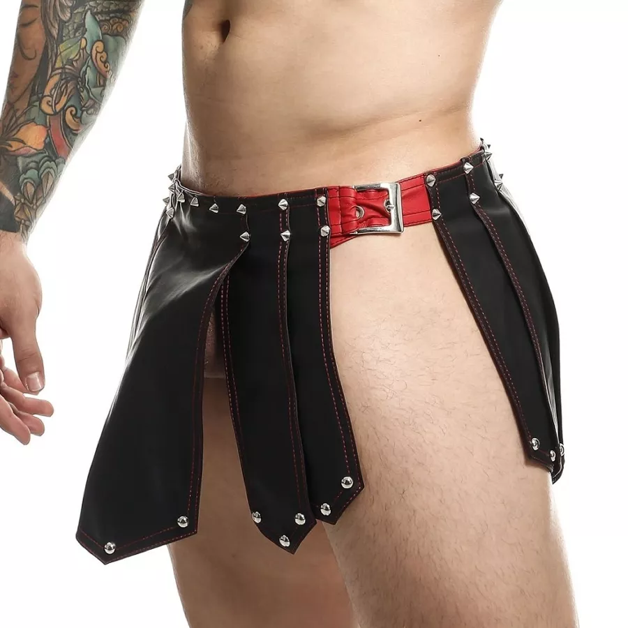 Herenrok Sm Roman Skirt Zwart-Rood