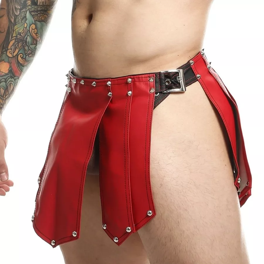 Herenrok Sm Roman Skirt Rood-Zwart