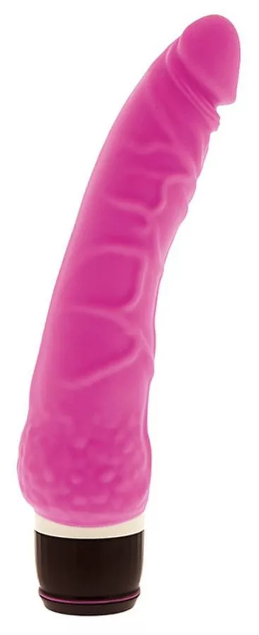 Slim Vibrating Silicone Dildo 15 x 4 cm Pink