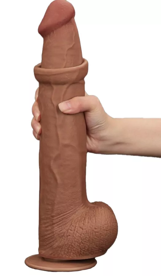 Dildo Sliding Skin 26 x 6cm Braun