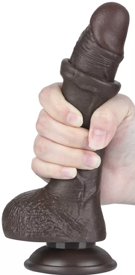 Dildo Sliding Skin 14 x 3.5 cm Zwart