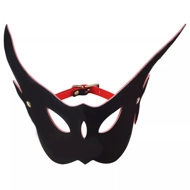 Long Eared Owl Mask Black and Red