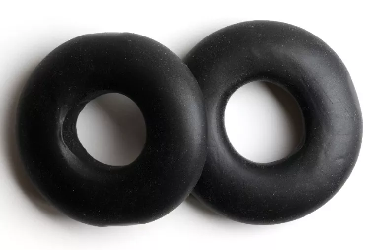 2er-Set weiche Cockrings Stacker 20 mm Schwarz