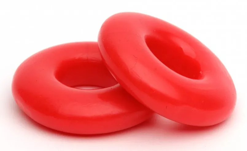 2er-Set weiche Cockrings Stacker 20 mm Rot