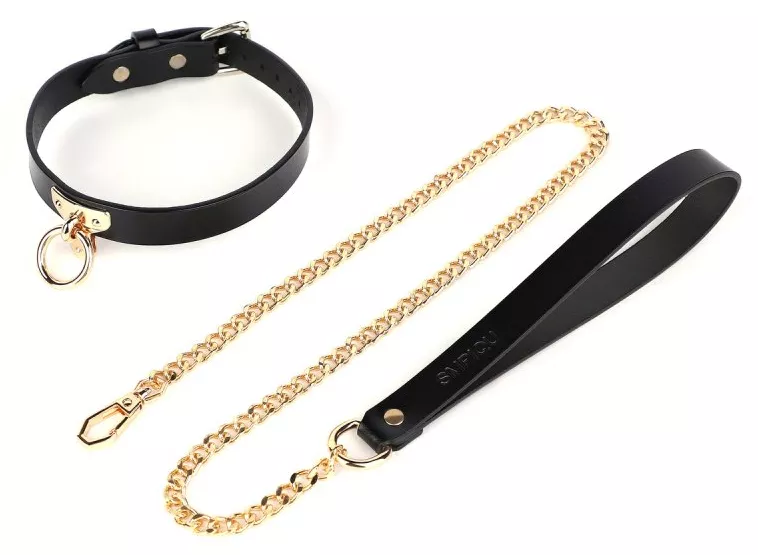 Halsband-Leine Tee Ring Schwarz
