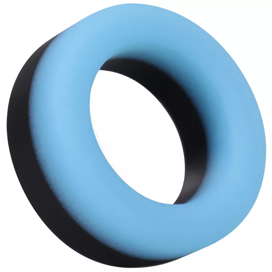 Phosphoreszierender Penisring The Big O 32 mm Schwarz-Himmelblau