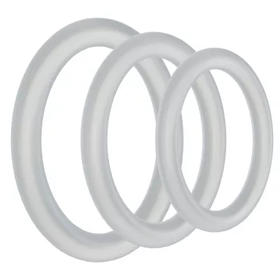 Set von 3 Cockrings Tri-Pack Gasket Transparent